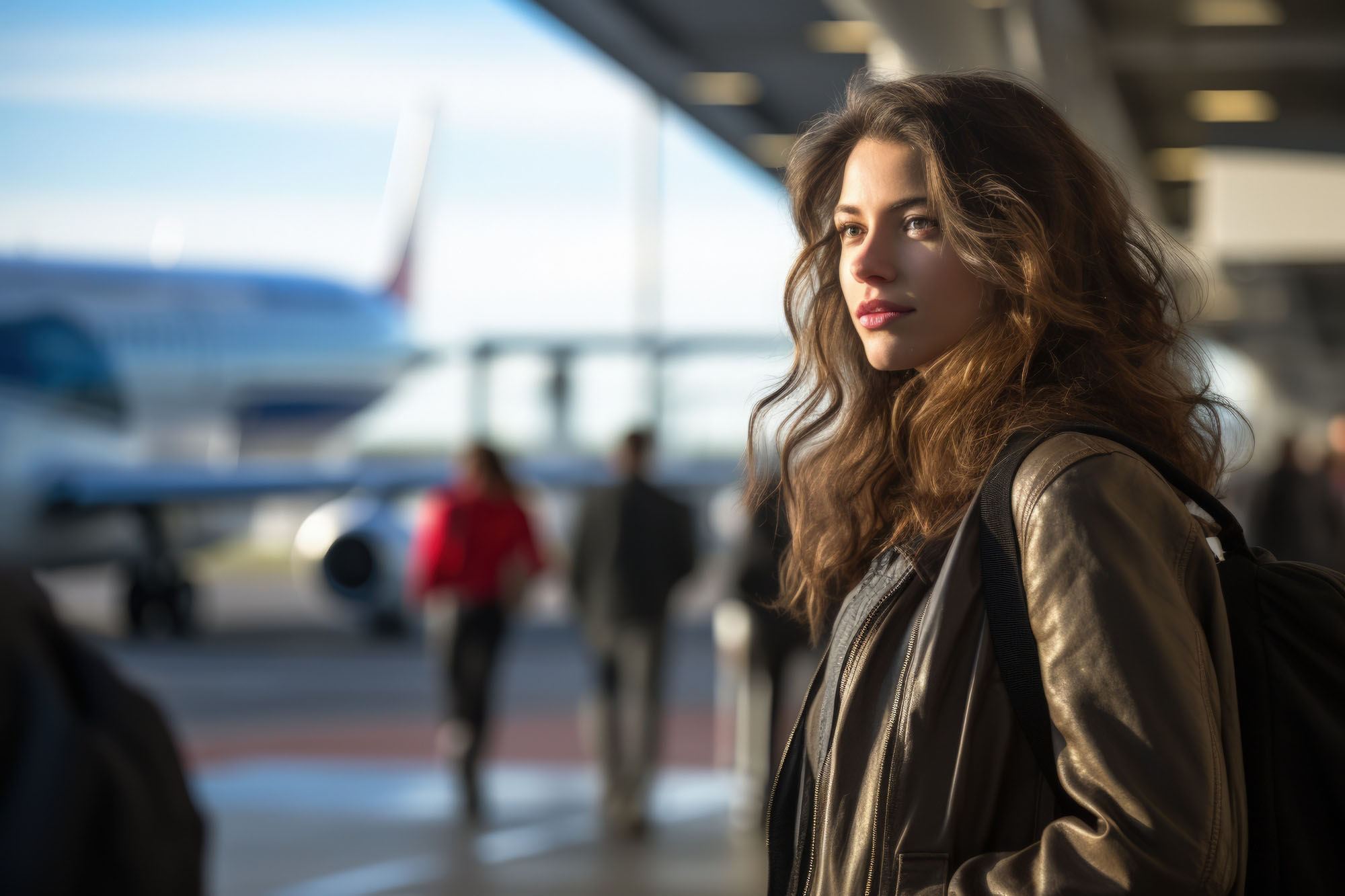 A young woman about to travel to the United States with her non-immigrant work visa for the USA.